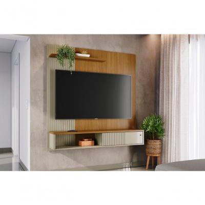 Rack Aurora para TV 65" 160CM MDF-MDP Porta de Correr Marrom Madetec Móveis