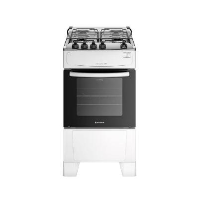 Fogão de Piso 4 Bocas a Gás Atlas Mônaco Top Mesa de Inox Automático Branco Bivolt