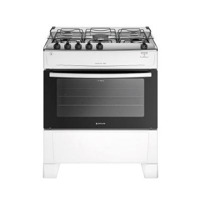 Fogão de Piso 5 Bocas a Gás Atlas Mônaco Top Mesa de Inox Automático Branco Bivolt