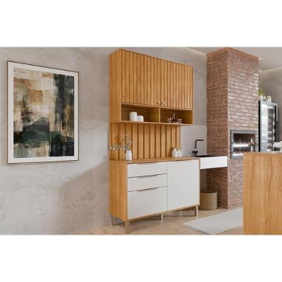 Cozinha Completa Divina 2 Portas 2 Gavetas MDF 120CM Cinamomo e Off White MGM