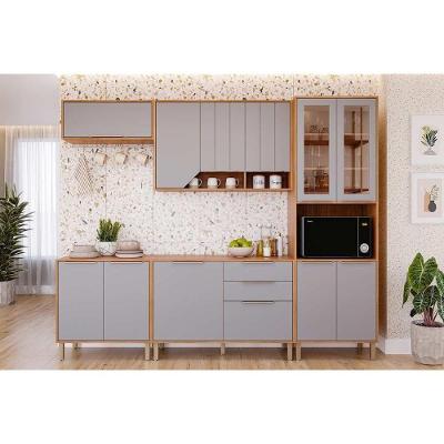 Cozinha Completa 5 Peças Celeste CZ576 4 Portas 2 Gavetas MDF Cinamomo e Platina MGM