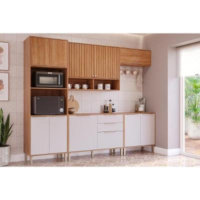 Cozinha Completa Divina 4 Portas 2 Gavetas MDF Cinamomo e Off White MGM