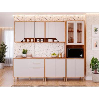 Cozinha Completa Celeste 4 Portas 2 Gavetas MDF Cinamomo e Off White MGM
