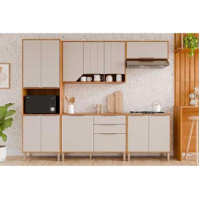 Cozinha Completa Celeste 4 Portas 2 Gavetas MDF Cinamomo e Off White MGM