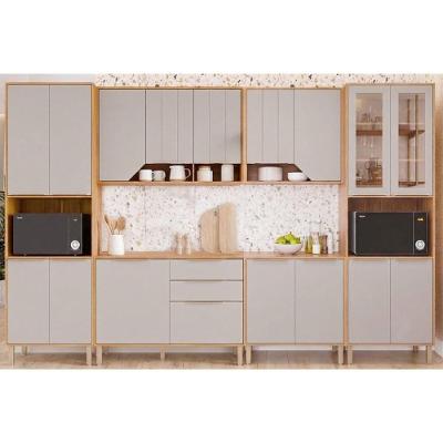 Cozinha Completa 6 Peças Celeste 12 Portas 2 Gavetas MDF 120CM Cinamomo e Off White MGM