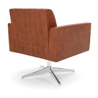 Poltrona Giratória Viena Gomada Corano Nozes Base Cromada - D'rossi