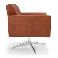 Poltrona Giratória Viena Gomada Corano Nozes Base Cromada - D'rossi - 5