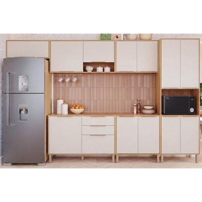 Cozinha Completa 6 Peças Áurea CZ628 12 Portas 2 Gavetas MDF Cinamomo e Off White MGM