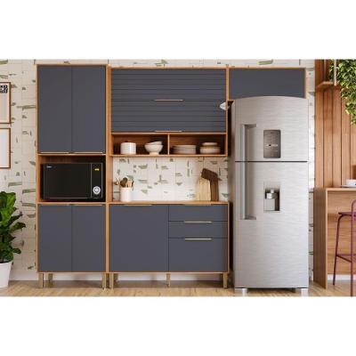 Cozinha Completa 4 Peças Esplêndida 7 Portas 2 Gavetas MDF Titânio MGM