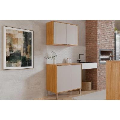 Cozinha Completa 2 Peças Áurea C2P64 2 Portas MDF 80CM Cinamomo e Off White MGM