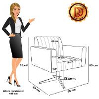 Poltrona Giratória Viena Gomada Suede Base Cromada - D'rossi Cor Marrom Rato - 2