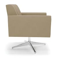 Poltrona Giratória Viena Gomada Suede Base Cromada - D'rossi Cor Marrom Rato - 5