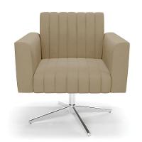 Poltrona Giratória Viena Gomada Suede Base Cromada - D'rossi Cor Marrom Rato - 6