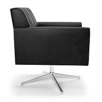 Poltrona Giratória Viena Gomada Corano Preto Base Cromada - D'rossi - 5