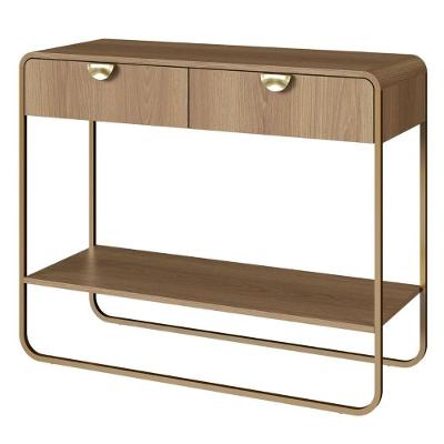 Aparador Luna Orgânico Moderno 2 Gavetas MDF-MDP 100CM Marrom Artesano Móveis