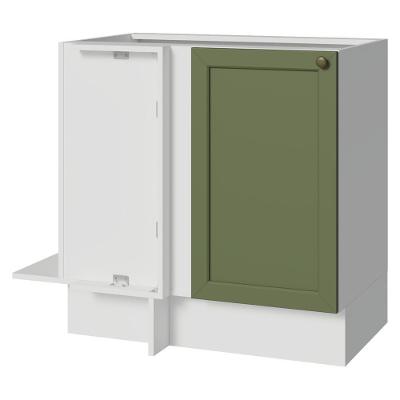 Balcão de Canto Cozinha Vik 1 Porta MDP 94CM Branco e Verde Madesa
