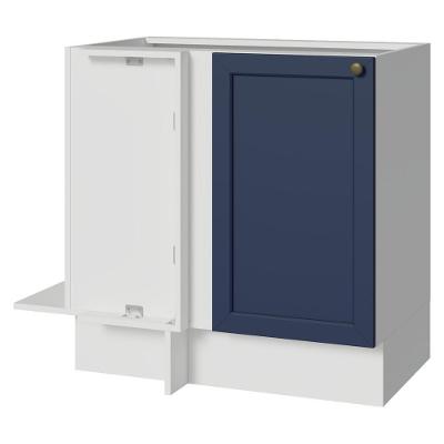 Balcão de Canto Cozinha Vik 1 Porta MDP 94CM Branco e Azul Madesa