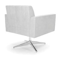 Poltrona Giratória Viena Gomada Corano Branco Base Cromada - D'rossi - 3