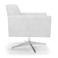 Poltrona Giratória Viena Gomada Corano Branco Base Cromada - D'rossi