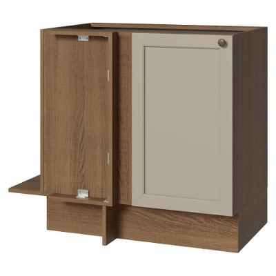 Balcão de Canto Cozinha Vik 1 Porta MDP 94CM Rustic-Crema Bege Madesa 94CM