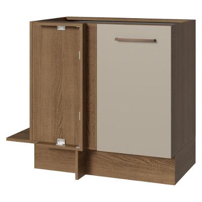 Balcão de Canto Cozinha Agata 1 Porta MDP 94CM Rustic-crema Bege Madesa
