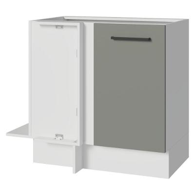 Balcão de Canto Agata 1 Porta MDP 94CM Branco e Cinza Madesa