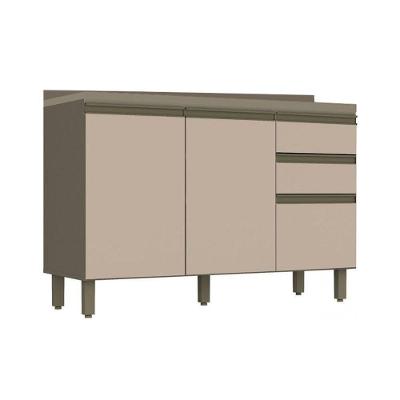 Balcão Cozinha Connect 3 Portas 2 Gavetas MDF 120CM Duna Cristal Henn