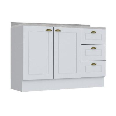 Balcão Cozinha Americana 2 Portas 3 Gavetas MDF 120CM Móveis Henn