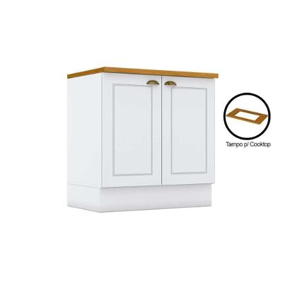 Balcão Cozinha Americana Henn com 2 Portas 1 Prateleira MDF 80CM Branco