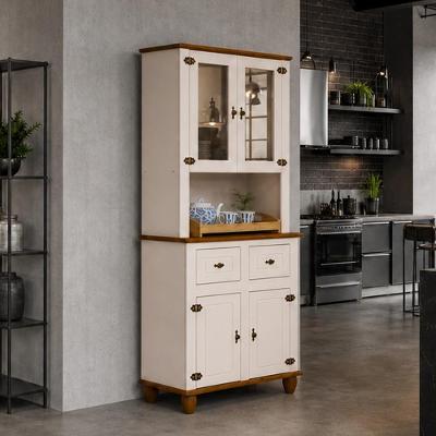Armário de Cozinha Alegra S05 4 Portas 2 Gavetas MDF 91CM Off White Lyam Decor