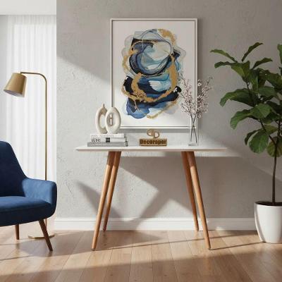Aparador Pés Palito com Vidro Laqueado Moderno MDF 100CM Branco Decoraper