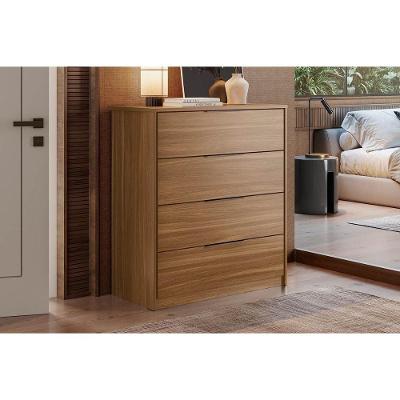 Cômoda de Casal Alia 4 Gavetas MDP Puxador Metal Amêndoa Moderno Fosco Demóbile