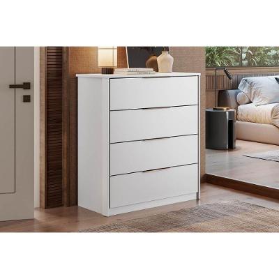 Cômoda de Casal Alia 4 Gavetas MDP Puxador Metálico Branco Demóbile