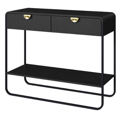 Aparador Luna Orgânico 2 Gavetas MDP Nero 100CM Preto Artesano Móveis