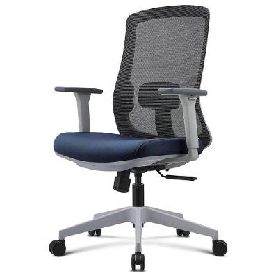 Cadeira de Escritório BLM189D Diretor Tela Mesh Base com Rodízios Giratória Ajustável Azul Blume