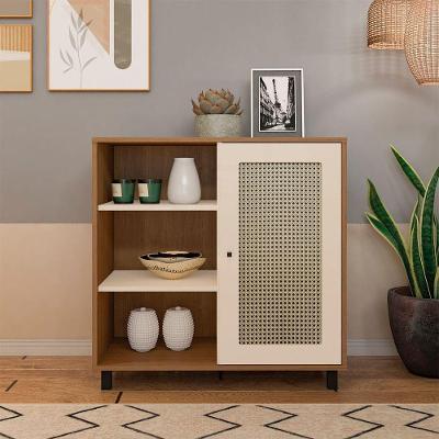 Buffet Charlote Moderno 1 Porta MDF-MDP 80CM Cinamomo e Off White Artely