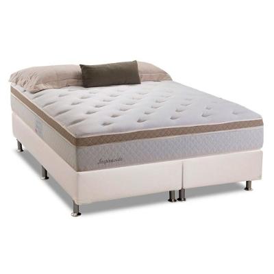 Cama Box com Colchão King Inspiración Euro Pillow Molas Ensacadas Branco Herval 193CM