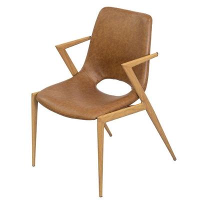 Cadeira Tai Estrutura em Aço Revestimento em PU Caramelo OR Design