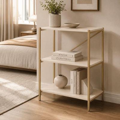 Estante Bari 3 Prateleiras Aço Carbono 50CM Dourado KLM Store