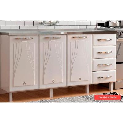 Gabinete S- Tempo Star New 3 Portas 4 Gavetas Aço Branco Telasul