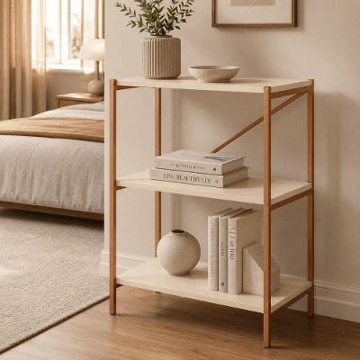 Estante Bari 3 Prateleiras Aço Carbono 50CM Cobre e Off White KLM Store