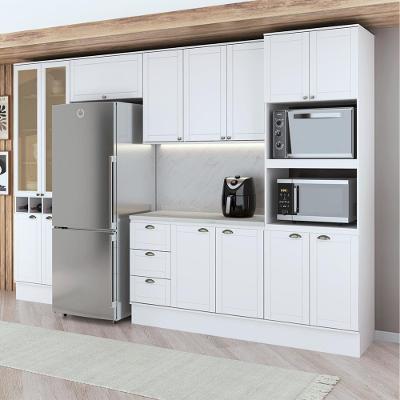 Cozinha Milla Mood One 14 Portas 3 Gavetas MDF 340CM Branco Móveis Carraro