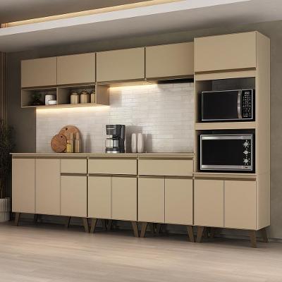 Cozinha Completa Atlanta Yard 14 Portas 3 Gavetas MDF-MDP 420.5CM Móveis Carraro