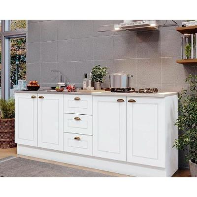 Cozinha Completa 3 Peças Americana 2 Portas 3 Gavetas MDF 120CM Branco Móveis Henn