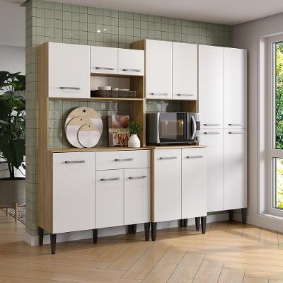 Cozinha Compacta Arizona Modern 14 Portas 1 Gaveta MDF-MDP 216CM Móveis Carraro