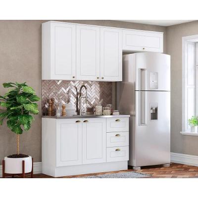 Cozinha Completa 3 Peças Americana s-Pia 2 Portas MDF 120CM Branco Móveis Henn