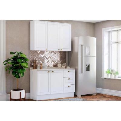 Cozinha Completa 3 Peças Americana 2 Portas 3 Gavetas 120CM Branco Henn