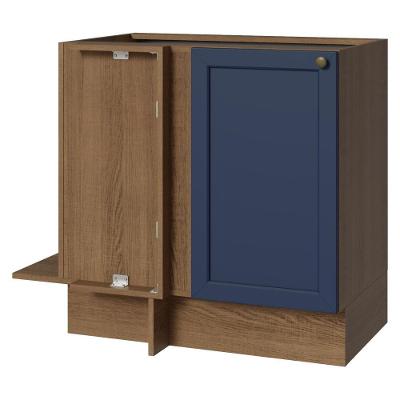 Cozinha Balcão de Canto Vik 1 Porta MDP 94CM Rustic Azul sem Tampo Madesa
