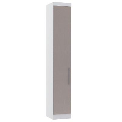 Guarda Roupa Modulado Alpes 1 Porta de Bater MDP Branco Pf-cinammon Pf Luciane Móveis 38CM