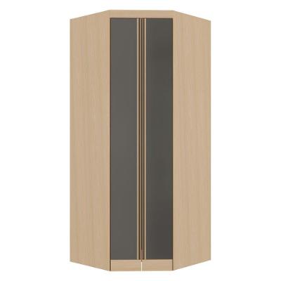 Guarda Roupa de Canto Mônaco 2 Portas de Bater 3 Gavetas MDF MDP Carvalho-graff Luciane Móveis 100CM